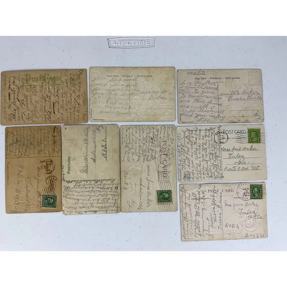 Antique Postcard Lot 8 Embossed Floral Birthday Thanksgiving Wabash Indiana